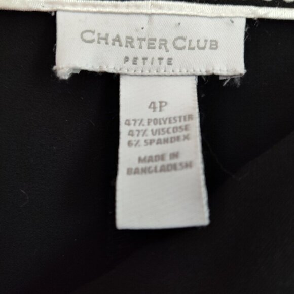 Ladies Petite SZ 4P Charter Club Black Straight-Leg Pant - Picture 5 of 5